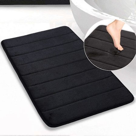 Baderomsmatte i minneskum, sklisikker, absorberende, superkoselig fløyelsbaderomsmatte, super vannabsorberende baderomsteppe, sklisikker tykk 