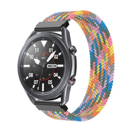 Elastisk flettet nylon-urrem til Samsung Galaxy Watch 4 - Farverig Lilla Størrelse: Xs Multicolor
