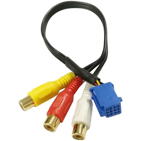 AV-In Audio Video-kabel for Head Unit A/V-port Blå 6-pin 3040
