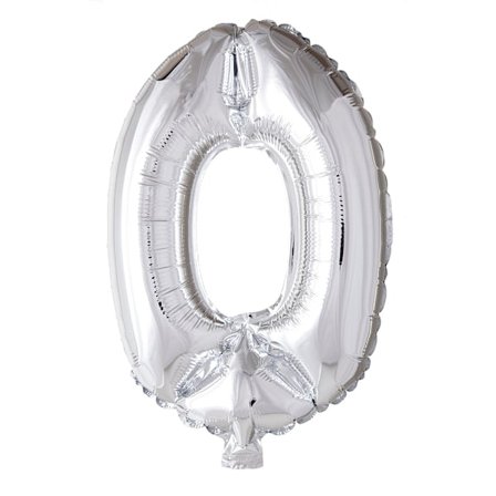 Ballong Siffra 0 Silver 86 cm