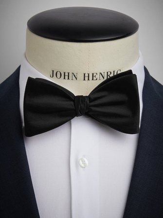 John Henric Men's Schwarze Fliege Size Self-tied