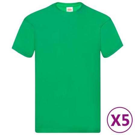 Fruit Of The Loom Original T-shirt 5-pack Grön Stl. M Bomull Grön