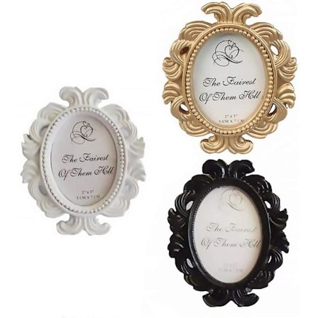 3 stk Vintage Ovale Bilderammer Vintage Dekorative Skrivebord Phot