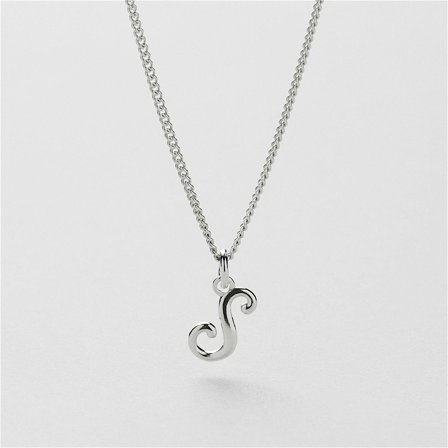 S Vintage Letter Halskette - STERLINGSILBER