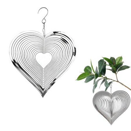 Vindspel Hjärta / Dekoration för Trädgård & Balkong – Rostfritt Stål