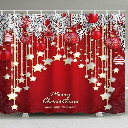 Julebruseforhæng Ren Julemand 180 x 180 cm Badeforhæng C