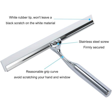 *Brusekraber Vindueskraber Rustfrit Stål Husholdningsvand Rengøringsskraber til Badeværelsesvindue*