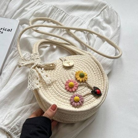 Handgjord vävd väska handväska 2 2