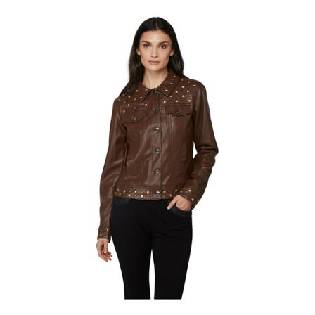 Twinset, Leather jacket Bruin, Dames, Maat:M