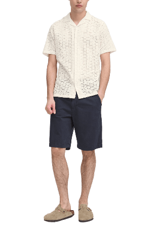 Casual Friday CFLOGAN SS RC broderie anglaise shi Shirt Skjortor Herr Beige S