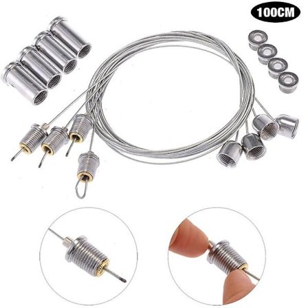 2024 Takpendel Kit Justerbar Pendelkabel Tråd Pendellampa Armatur Rostfritt Stål Rep Hängande Tak LED Panel Kit Linjära Lampor