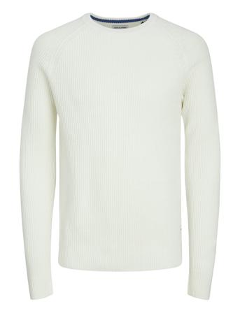Jjpannel Knit Crew Neck Aw24 White Jack & J S