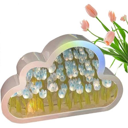 Pilvipeili Tulppaani Lamppu, Diy Käsityönä Tehty Led Tulppaani Yövalo, Simulaatio Kukka, Makuuhuoneen Yöpöytälamppu, Työpöydän Koristeet -CHSZ