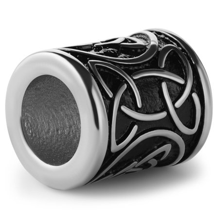 Silver-tone Stainless Steel Celtic Knot Beard Ring for Men - Beard rings & beads