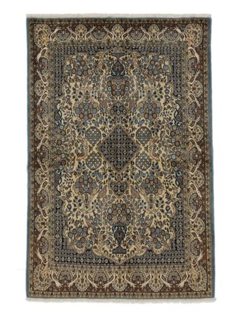 Oriental Shahreza Rug 142X218 Black/Brown Wool, Persia