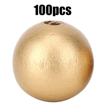 100 stk 20 mm treperler i tre - sett med perler til smykker, armbånd, halskjeder, gaver og annet smykkehåndverk