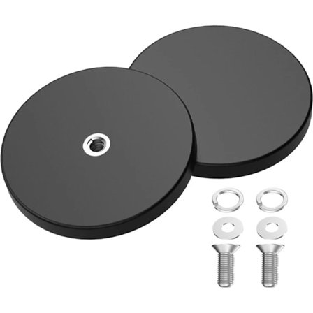 Stark gummimagnet - halkfri - 66 mm diameter - 17 kg dragkraft - M6 invändig gänga - lämplig för LED-lister