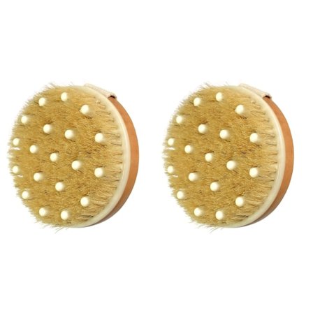 Tørr Kroppsbørste - 2 pakker Naturlig Bust Badebørste for Lymfedrenasje & Cellulitter, Eksfolierende Kroppsskrubber for å Stimulere Sirkulasjon