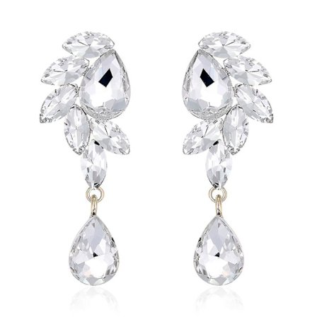 Kvinde Krystal Glas Dangle Øreringe Håndlavede Øre Dråbe Elegant Øre Smykker -