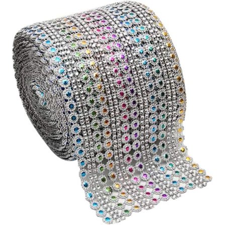 10 meter 9 meter, strasssydda kanter, 16 rader strass