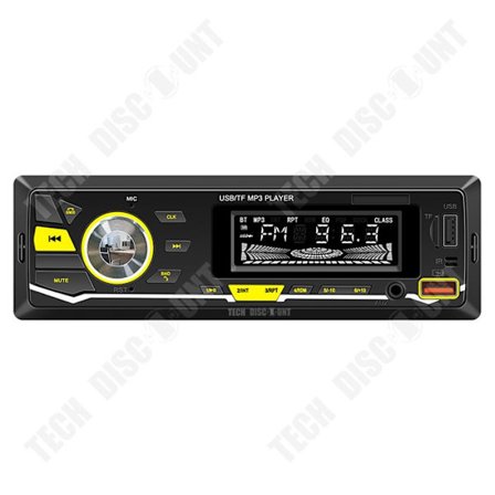 Autoradio Bluetooth TD - MP3-afspiller - 60W - Bluetooth 5.1 - TF/AUX-kort - Sort