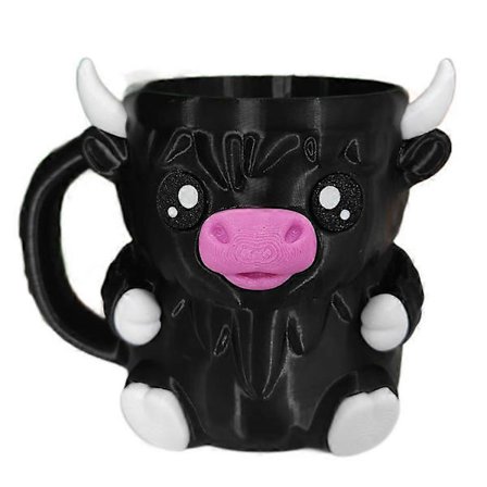 Highland Cow Glas Holder Sød Dyre Glas Holder Beholder med Skeplads Snacksrum, Highland Cow Gave, Drikkesæt-FF-