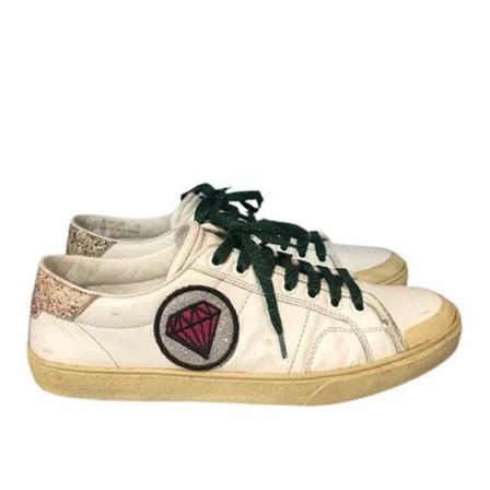 Saint Laurent Vintage Pre-owned Leather sneakers , Wit , Dames , Maat: 40 EU