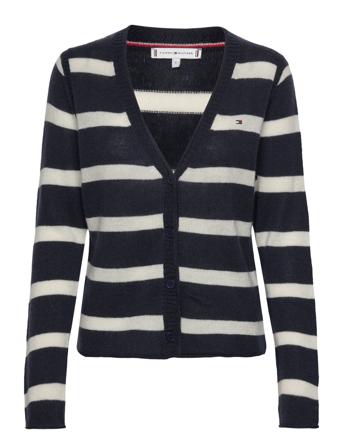 Soft Wool V-Nk Cardigan Strikkegenser Cardigan Marineblå Tommy Hilfiger*Betinget Tilbud
