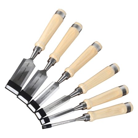 Kvalitets træbearbejdningsstemmejern 6 stk. stål med træhåndtag