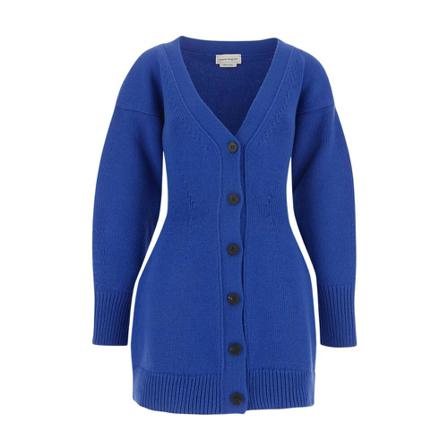 Alexander McQueen Knit Cardigan Blå, Dame Cardigans