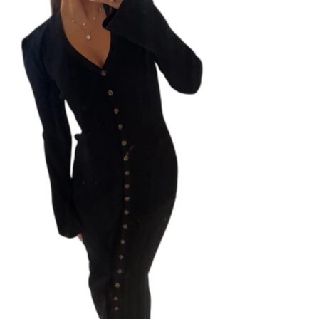 Svart långklänning med knappar