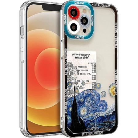 Liangnv kompatibel til Iphone 13 Pro Max Oljemålning Starry Night Fodral Med Lins Skyddande Mjuk Tpu Stötsäker Söt Telefonfodral For Iphone 13 Pro Max