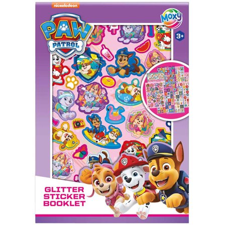 Moxy Paw Patrol glimmer-klistermærker 8 ark (3 år+)