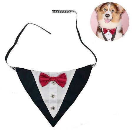 Hund Tuxedo Bröllop Hund Bandana Halsband Hund Halsband Med Fluga