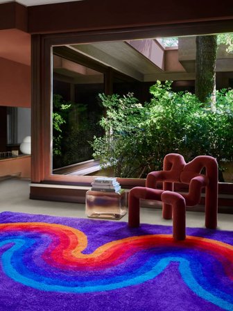 Romantica Curve By Verner Panton 200X300 Violetti/Monivärinen Villamatto Matot