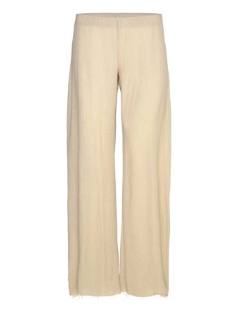 Weekday Crinkled Low-Rise Wide-Leg Trousers - Beige - XL