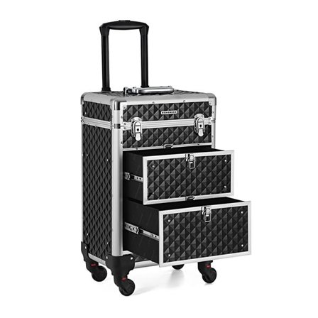Profesjonell sminkeveske på hjul - Svart