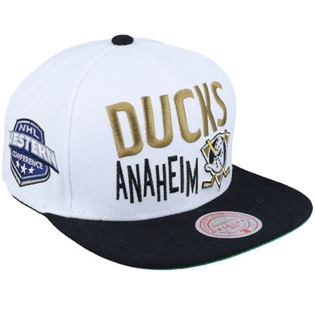 Mitchell & Ness - NHL Bianco snapback Cappellino - Anaheim Ducks Toss Up White/Black Snapback @ Hatstore