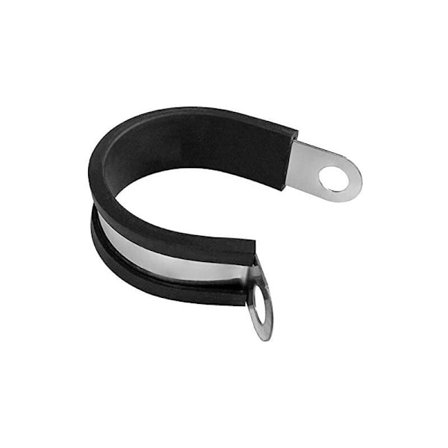 20mm P-klämmor slangklämmor, gummiklädda P-klämmor slangrörsklämma i rostfritt stål, 10 st
