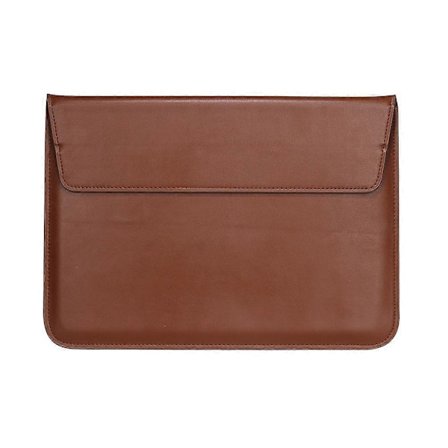 Konvoluttstil PU Lær Laptop Veske Etui for MacBook Air 13,3-tommer/iPad Pro 12,9-Brun