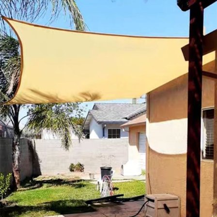 7'x13' Solseil Beige Rektangulær Terrassemarkise, UV-blokkering