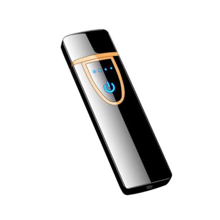 Elektronisk lighter genopladelig elektrisk lighter type-c genopladelig lighter udendørs vindafvisende cylindrisk fingeraftrykssensor lighter Black