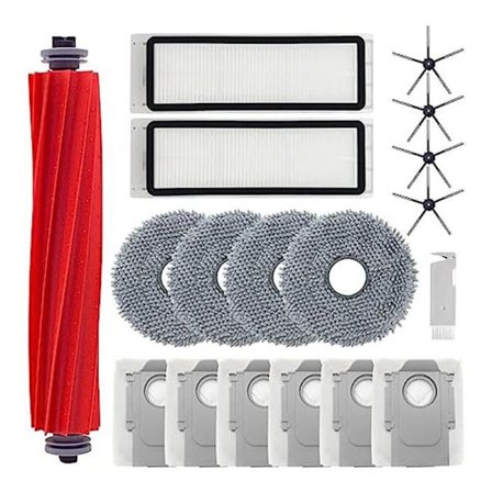 Q Robotdammsugare Tillbehörssats Damm Huvud Sidoborste Hepafilter Pads