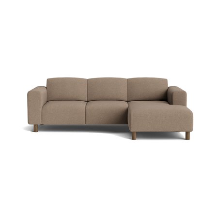 Toledo chaiselong sofa, højrevendt - Loop Mørk Beige - 238x152x78 - Sofa, chaiselong