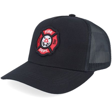 Kiddo Cap - Svart trucker Keps - Kids Fire Fighter Junior 3d Patch Black Trucker @ Hatstore