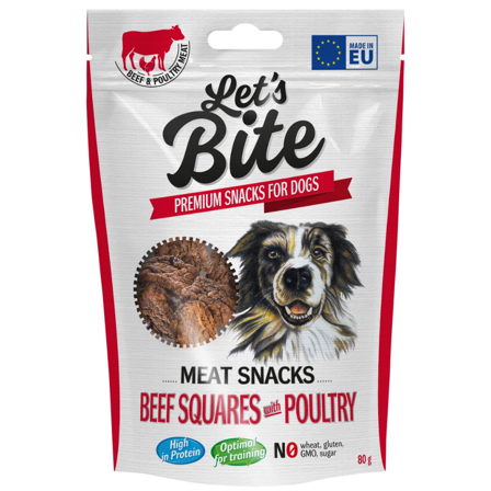 Let's Bite Meat Snacks - Biff Rutor Med Fjäderfä 80 g