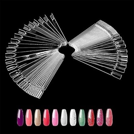100 st Nail Color Chart, Nail Display, Nagellack Makeup Palett, Pinnar för Falska Naglar, Nail Art Övningsmodeller, Transparent