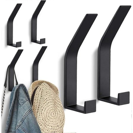 Moderne Vægkroge (6 stk.) - Sort