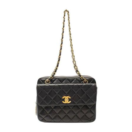 Chanel Vintage Pre-owned Shoulder Väska svart, Dam Vintage Väskor, Dam, Storlek: ONE SIZE