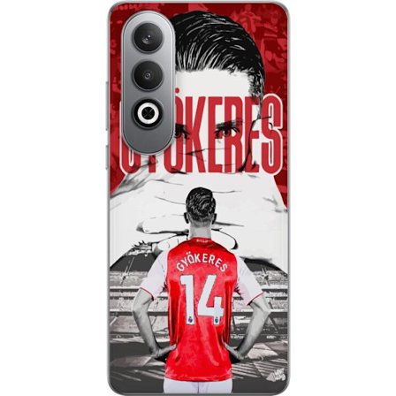 Kompatibel Mobilcover til OnePlus OnePlus Nord CE4 Viktor Gyökeres rød design med portræt og tydelige kampdetaljer i stærke farver, der hylder en